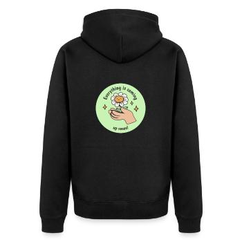 Tout va roses! Printemps de floraison mignon - Veste à capuche bio Premium Unisexe - noir - Dos - Nico (187cm)