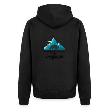 Norway Spitzbergen Design - Unisex Premium Bio Zip Hoodie - Schwarz - Hinten - Nico (187cm)