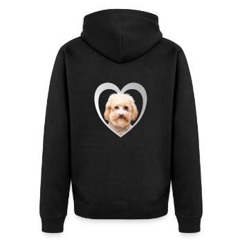Miniature Poodle Heart - I Love Miniature Poodle - Unisex Premium Organic Zip Hoodie - black - Back - Nico (187cm)