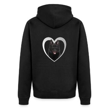 Schipperke Herz - I Love Schipperke - Unisex Premium Organic Zip Hoodie - black - Back - Nico (187cm)