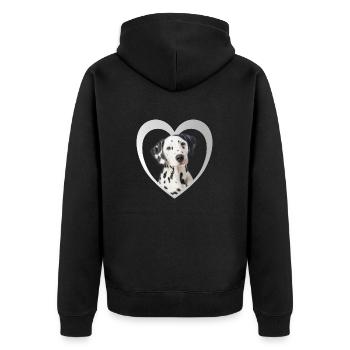 Dalmatiner - Hundeliebhaber - Hunde Herz - Unisex Premium Bio Zip Hoodie - Schwarz - Hinten - Nico (187cm)