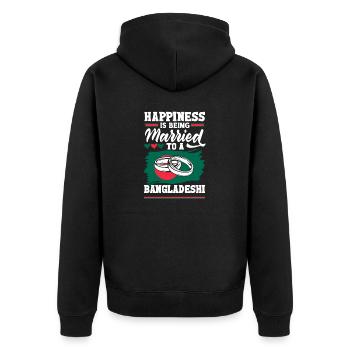Bangladesh Bangladesh Citation du drapeau bangladais - Veste à capuche bio Premium Unisexe - noir - Dos - Nico (187cm)