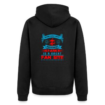 AMUSEMENT PARK IS A GREAT FAN SITE - Unisex Premium Organic Zip Hoodie - black - Back - Nico (187cm)