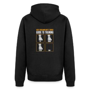 West Highland White Terrier Westie - Unisex Premium Bio Zip Hoodie - Schwarz - Hinten - Nico (187cm)