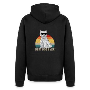 West Highland White Terrier Westie - Unisex Premium Organic Zip Hoodie - black - Back - Nico (187cm)