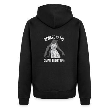 West Highland White Terrier Westie - Unisex Premium Bio Zip Hoodie - Schwarz - Hinten - Nico (187cm)