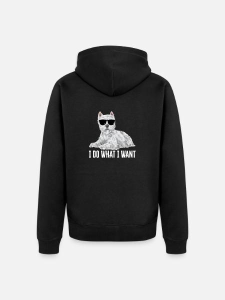 West Highland White Terrier Westie - Unisex Premium Organic Zip Hoodie - black