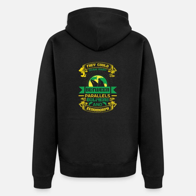 ENTRE DAUPHINS PARALLÈLES - Veste à capuche bio Premium Unisexe - noir