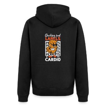 Alles Ist Besser Ohne Erdnüsse Erdnuss-allergiker - Unisex Premium Bio Zip Hoodie - Schwarz - Hinten - Nico (187cm)
