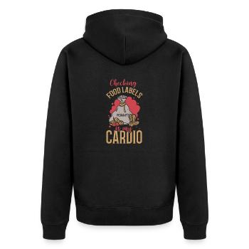 Alles Ist Besser Ohne Erdnüsse Erdnuss-allergiker - Unisex Premium Bio Zip Hoodie - Schwarz - Hinten - Nico (187cm)