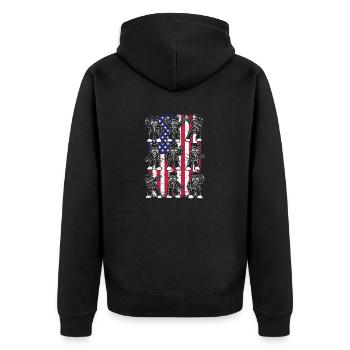 Dancing Dabbing Americans 4 juillet U.S. Flag Dab - Veste à capuche bio Premium Unisexe - noir - Dos - Nico (187cm)