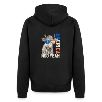 4 juillet Funny Moo oui lunettes de vache US america - Veste à capuche bio Premium Unisexe - noir - Dos - Nico (187cm)