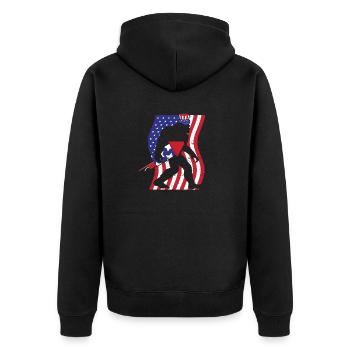 Feux d’artifice Bigfoot 4 juillet Funny Sasquatch - Veste à capuche bio Premium Unisexe - noir - Dos - Nico (187cm)