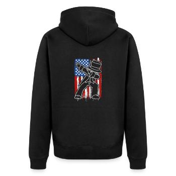 Dabbing American July 4th Funny Dab Dance Pose US - Unisex Premium Organic Zip Hoodie - black - Back - Nico (187cm)