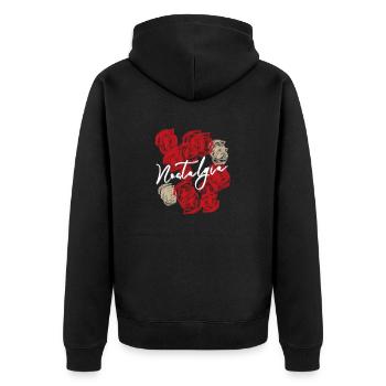 Vintage Rose Nostalgia - Unisex Premium Organic Zip Hoodie - black - Back - Nico (187cm)