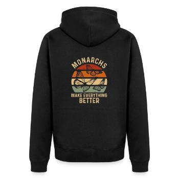 Monarque papillon monarque américain papillon monarque - Veste à capuche bio Premium Unisexe - noir - Dos - Nico (187cm)