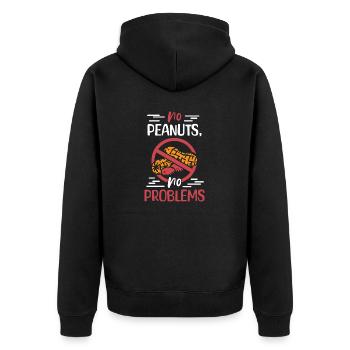 Keine Erdnüsse Keine Probleme Erdnuss-allergiker - Unisex Premium Bio Zip Hoodie - Schwarz - Hinten - Nico (187cm)