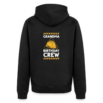 Grandma of the birthday team - Birthday building - Unisex Premium Organic Zip Hoodie - black - Back - Nico (187cm)