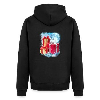 3 cadeaux de lune drôle de Noël Père Noël Jeu de mots - Veste à capuche bio Premium Unisexe - noir - Dos - Nico (187cm)