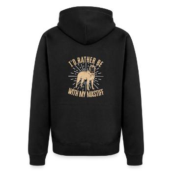 Mastiff Dog Old English Mastiff - Unisex Premium Organic Zip Hoodie - black - Back - Nico (187cm)