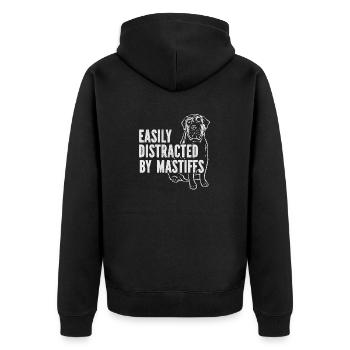 Mastiff Hund Old English Mastiff - Unisex Premium Bio Zip Hoodie - Schwarz - Hinten - Nico (187cm)