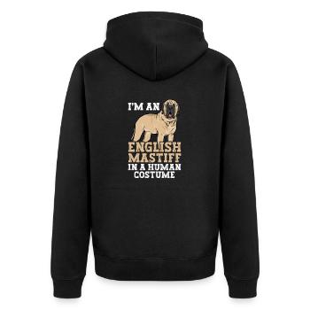 Mastiff Dog Old English Mastiff - Unisex Premium Organic Zip Hoodie - black - Back - Nico (187cm)