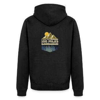 Trail Runner Running Jogging Jogger I Gift - Unisex Premium Organic Zip Hoodie - black - Back - Nico (187cm)