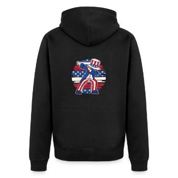 4 juillet Dabbing Patriotic Dab Dance US America - Veste à capuche bio Premium Unisexe - noir - Dos - Nico (187cm)