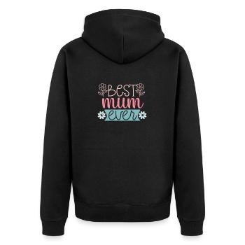 Süße Muttertags-Familienliebe - Beste Mutter - Unisex Premium Bio Zip Hoodie - Schwarz - Hinten - Nico (187cm)