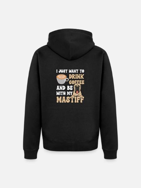 Mastiff Hund Gammel engelsk Mastiff - Premium økologisk unisex-hættejakke - sort