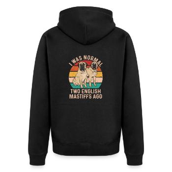 Mastiff Dog Old English Mastiff - Unisex Premium Organic Zip Hoodie - black - Back - Nico (187cm)
