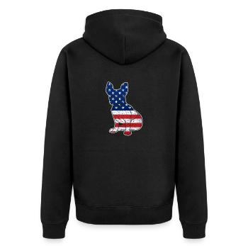 Bouledogue français 4 juillet Dog Lovers - Veste à capuche bio Premium Unisexe - noir - Dos - Nico (187cm)