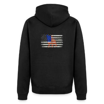 Bouledogue français 4 juillet Dog Lovers - Veste à capuche bio Premium Unisexe - noir - Dos - Nico (187cm)