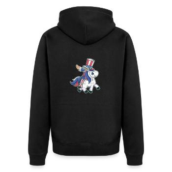 Riding Unicorn Lovers 4 juillet Mericorn patriot - Veste à capuche bio Premium Unisexe - noir - Dos - Nico (187cm)