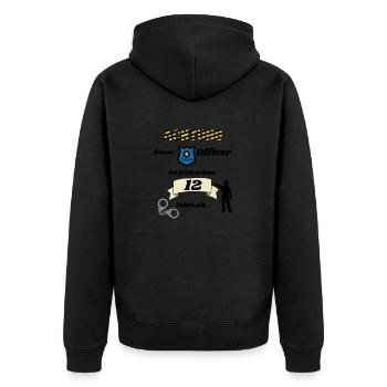 Polizei - 12. Geburtstag, für coole Polizisten - Unisex Premium Bio Zip Hoodie - Schwarz - Hinten - Nico (187cm)
