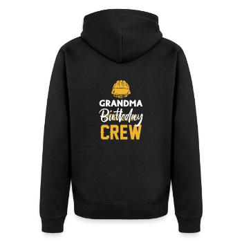 Grandma of the birthday team - Birthday building - Unisex Premium Organic Zip Hoodie - black - Back - Nico (187cm)