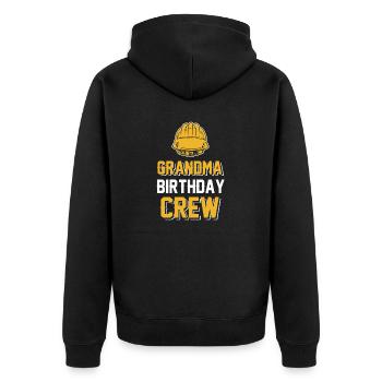Grandma of the birthday team - Birthday building - Unisex Premium Organic Zip Hoodie - black - Back - Nico (187cm)
