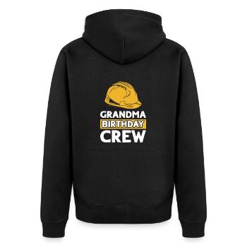 Grandma of the birthday team - Birthday building - Unisex Premium Organic Zip Hoodie - black - Back - Nico (187cm)