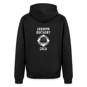 Grandma of the birthday team - Birthday building - Unisex Premium Organic Zip Hoodie - black - Back - Nico (187cm)