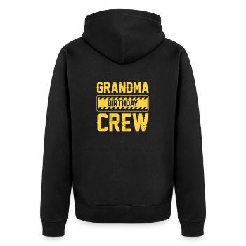 Grandma of the birthday team - Birthday building - Unisex Premium Organic Zip Hoodie - black - Back - Nico (187cm)