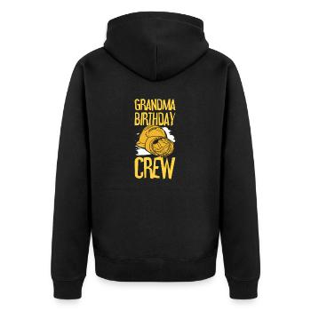 Grandma of the birthday team - Birthday building - Unisex Premium Organic Zip Hoodie - black - Back - Nico (187cm)