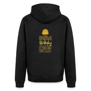 Oma Der Geburtstagsmannschaft - Geburtstagsbau - Unisex Premium Bio Zip Hoodie - Schwarz - Hinten - Nico (187cm)