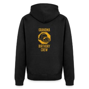 Oma Der Geburtstagsmannschaft - Geburtstagsbau - Unisex Premium Bio Zip Hoodie - Schwarz - Hinten - Nico (187cm)