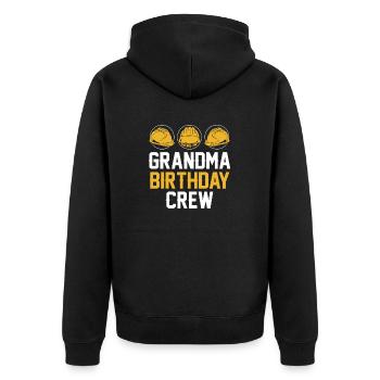 Grandma of the birthday team - Birthday building - Unisex Premium Organic Zip Hoodie - black - Back - Nico (187cm)