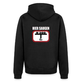 Lustiges Feuerwehr Hydrant - Unisex Premium Bio Zip Hoodie - Schwarz - Hinten - Nico (187cm)