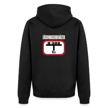 Lustiges Feuerwehr Hydrant - Unisex Premium Bio Zip Hoodie - Schwarz - Hinten - Nico (187cm)