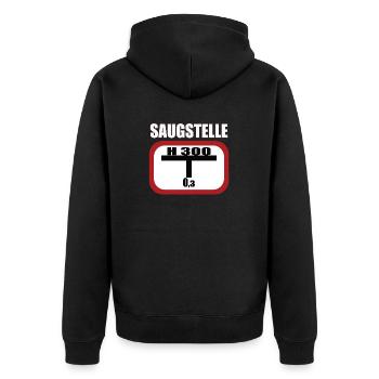 Lustiges Feuerwehr Hydrant - Unisex Premium Bio Zip Hoodie - Schwarz - Hinten - Nico (187cm)