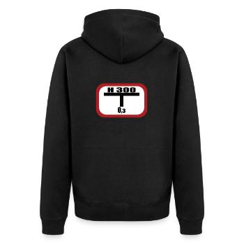 Lustiges Feuerwehr Hydrant - Unisex Premium Bio Zip Hoodie - Schwarz - Hinten - Nico (187cm)