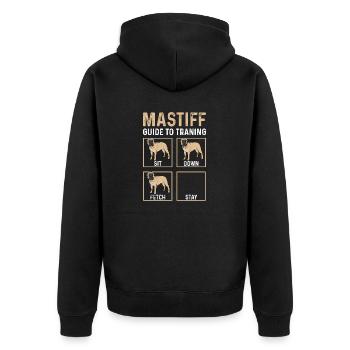 Mastiff Dog Old English Mastiff - Unisex Premium Organic Zip Hoodie - black - Back - Nico (187cm)