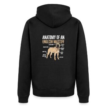 Mastiff Dog Old English Mastiff - Unisex Premium Organic Zip Hoodie - black - Back - Nico (187cm)